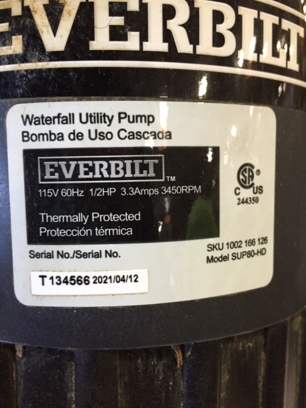 Photo 3 of 1/2 HP Waterfall Submersible Utility Pump
