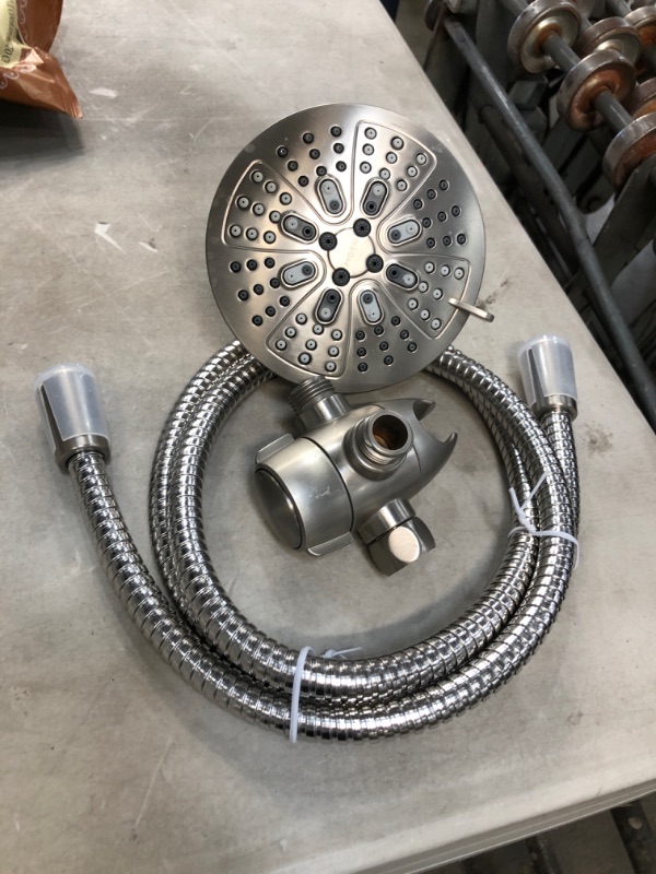 Photo 2 of ***PARTS ONLY*** HydroEnergetix 8-Spray Patterns with 1.75 GPM 4.75 in. Wall Mount Dual Shower Heads in Spot Resist Brushed Nickel