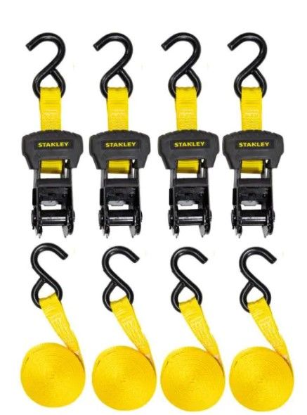 Photo 1 of 1.25 in. x 16 ft. / 3000 lbs. Break Strength Ratchet Straps (4-Pack)
