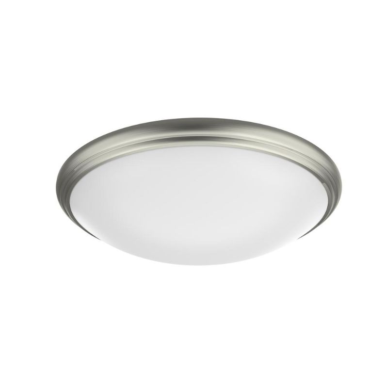 Photo 1 of Commercial Electric 14 in. Brushed Nickel and Oil-Rubbed Bronze Selectable Integrated LED Flush Mount with Interchangeable Trim
