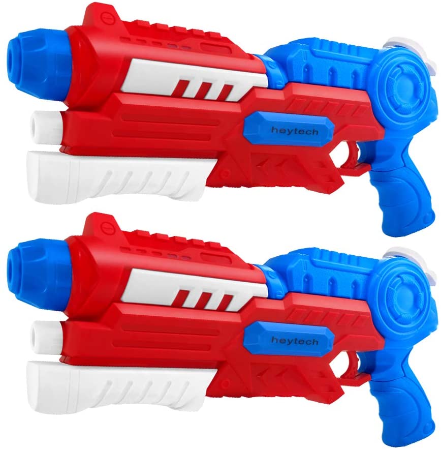 Photo 1 of SET OF 2 heytech 2 Pack Super Water Gun Water Blaster 1200CC High Capacity Water Soaker Blaster Squirt Toy Swimming Pool Beach Sand Water Fighting Toy (Red/Blue)