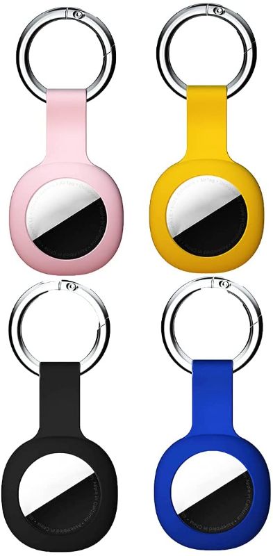 Photo 1 of INTEHOME Silicone Case for AirTag, Anti-Lost Keychain for Airtag Holder, Compatible with AirTags Case (D-Multicolor 4Pcs)
