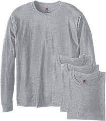 Photo 1 of Hanes Men's Essentials Long Sleeve T-shirt Value Pack (4-pack)
