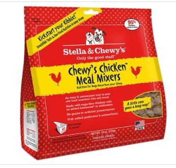 Photo 1 of ** BEST BY 04/05/2022** Stella & Chewy's Freeze Dried Raw Chewy's Chicken Meal Mixers Grain Free Dog Food Topper 18-oz
