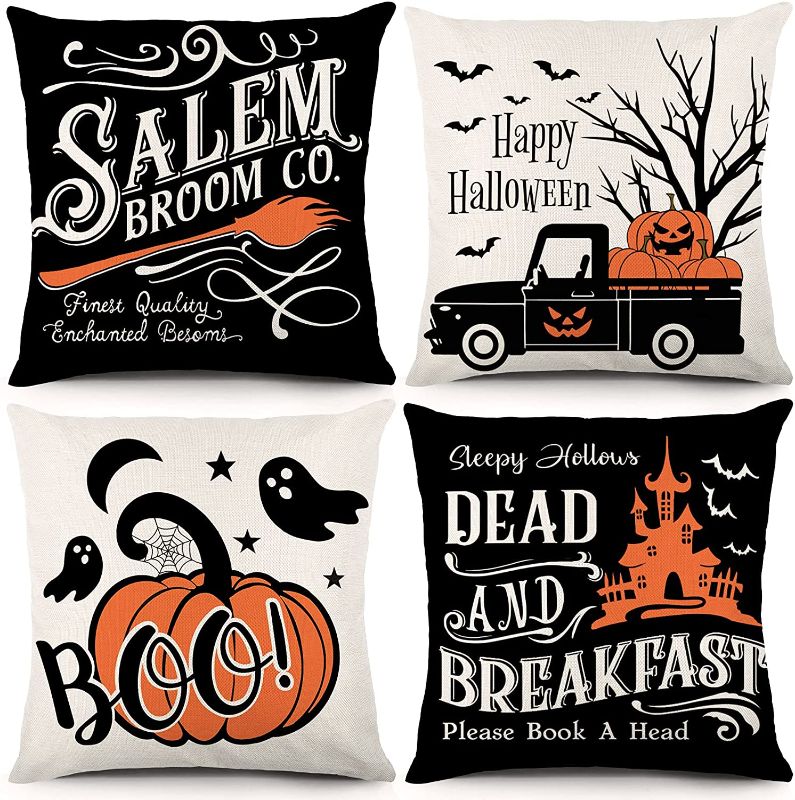 Photo 1 of **2 BAGS OF - HOLICOLOR Halloween Pillow Covers 18x18 Inch Set of 4 Halloween Decorations 