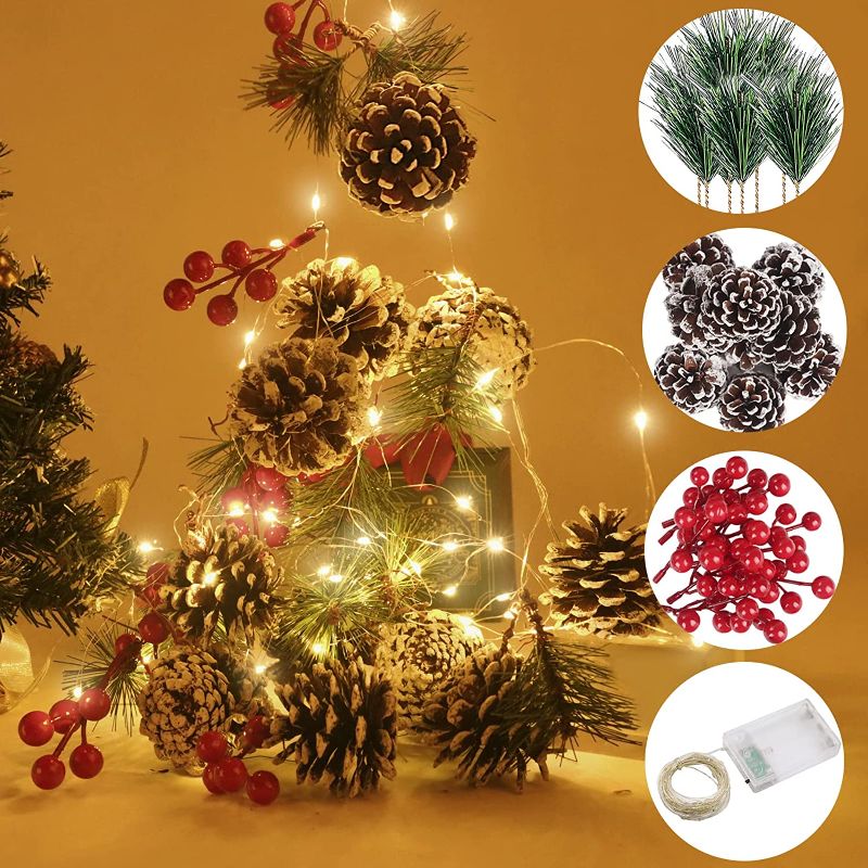 Photo 1 of **2 PACKS OF - Miaowoof 10 Ft DIY 30LED Christmas Pinecone Garland with Lights String, 
