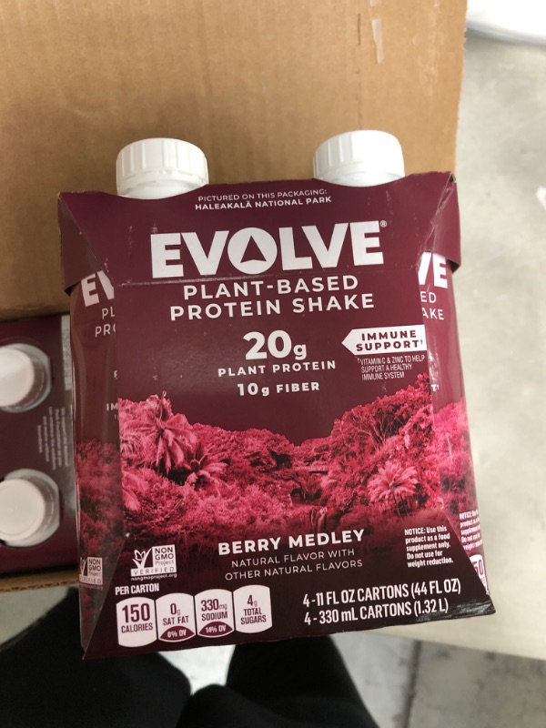 Photo 4 of **BEST BY12/17/2022** Evolve Plant Based Protein Shake, Berry Medley, 20g Vegan Protein, 
