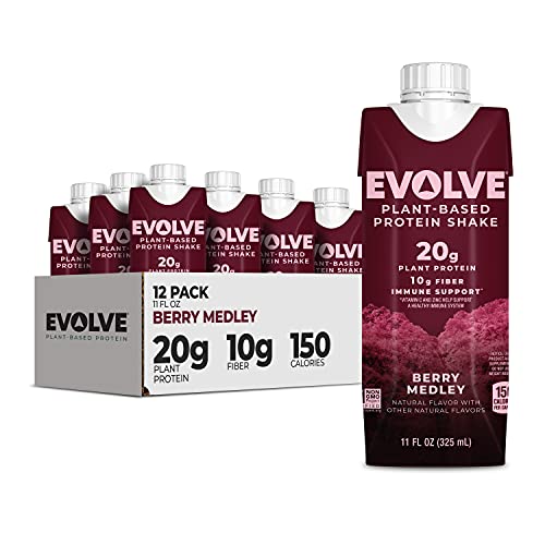 Photo 1 of **BEST BY12/17/2022** Evolve Plant Based Protein Shake, Berry Medley, 20g Vegan Protein, 
