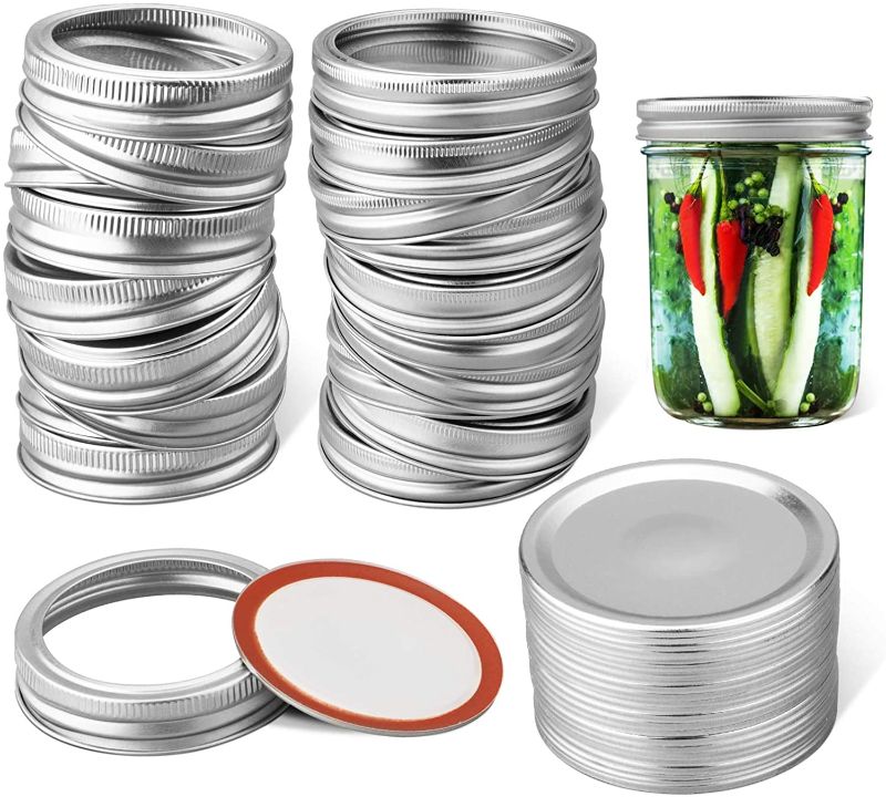 Photo 1 of *jars NOT included* 
HOUMESO Canning Lids Regular Mouth, Split-Type Lids and Rings for Mason Jar Canning (20 Lids+20 Bands) 
