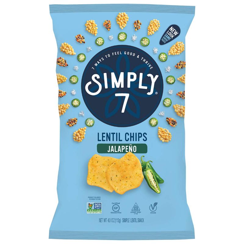 Photo 1 of *NON REFUNDABLE*
*EXPIRES Jun 09 2022*
Simply 7 Lentil Chips, Jalapeno, Packaging May Vary, 4 Oz, 3 pk
