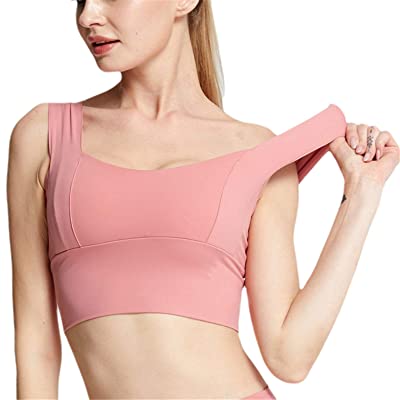 Photo 1 of YiJiLi Sports Bras for Women Seamless Comfortable Yoga Bra with Removable Pads, Pink (M)