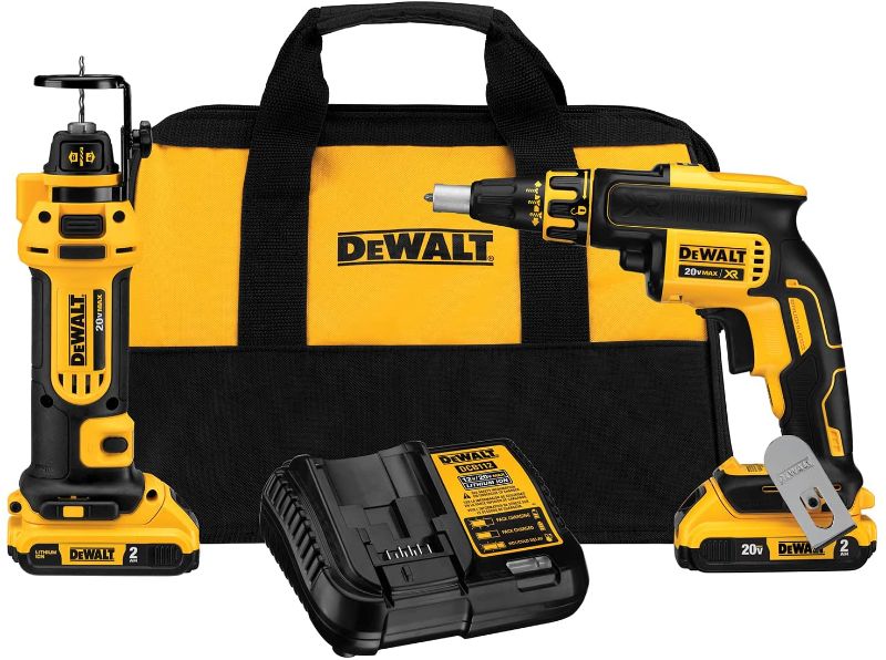 Photo 1 of *MISSING batteries*
DEWALT 20V MAX XR Drywall Screw Gun & Cut-out Tool Combo Kit