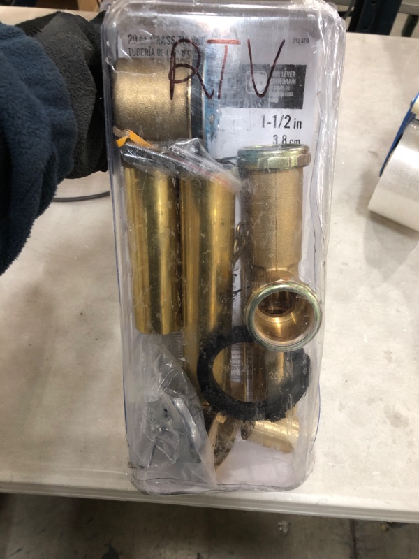 Photo 2 of *previously opened* 
*UNKNOWN if anything is MISSING*
Everbilt Trip Lever 1-1/2 in. 20-Gauge Brass Pipe Bath Waste and Overflow Drain in Chrome