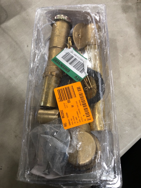 Photo 2 of *previously opened* 
*UNKNOWN if anything is MISSING*
Everbilt Trip Lever 1-1/2 in. 20-Gauge Brass Pipe Bath Waste and Overflow Drain in Chrome