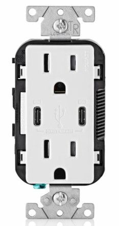 Photo 1 of *has NOT been opened*
Leviton 15 Amp White Duplex Tamper-Resistant Outlets with 6 Amp USB Dual Type-C Power Delivery In-Wall Chargers