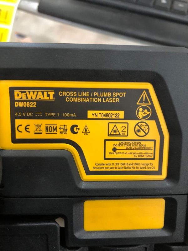 Photo 4 of *USED*
DEWALT 165 ft. Red Self-Leveling Cross-Line and Plumb Spot Laser Level with (3) AAA Batteries & Case