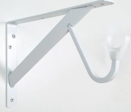 Photo 1 of *MISSING plastic "u" pieces and hardware*
Everbilt 8 in. x 12.4 in. x 1.05 in. Heavy Duty 300 lbs. Shelf and Rod Bracket White, 5 pk