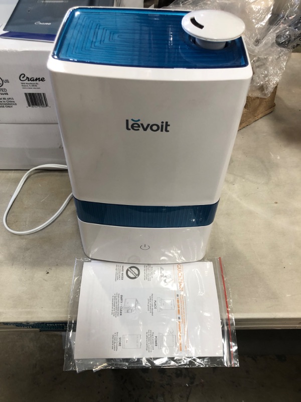 Photo 2 of *USED*
LEVOIT Cool Mist Humidifier for Bedroom, 4.5L Ultrasonic Air Vaporizer Humidifier