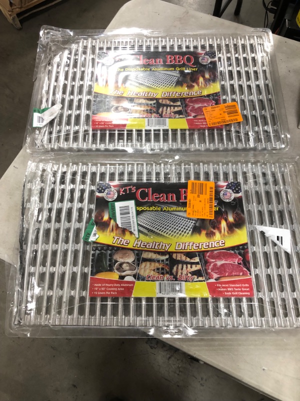 Photo 1 of *SEE last picture for damage*
Clean BBQ Disposable Aluminum Grill Liner, 2 pks (12 Liners per Pack)