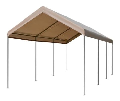 Photo 1 of *box 2 of 2, NOT complete*
Outsunny 19.69 ft. x 9.8 ft. x 9.19 ft. Brown Roof Steel Carport with Water-Resistant Canopy
