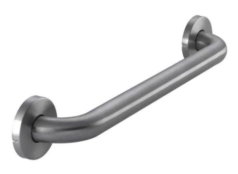 Photo 1 of 18 in. x 1-1/4 in. Concealed Screw ADA Compliant Grab Bar in Brushed Stainless Steel
