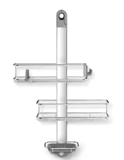 Photo 1 of 3-Tier Adjustable Shower Caddy in Aluminum and Stainless Steel
