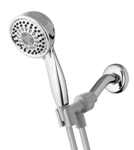 Photo 1 of 5-Spray 3.5 in. Single Wall Mount 1.8 GPM Handheld Shower Head in Chrome
