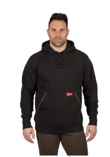 Photo 1 of Men's X-Large Black Heavy-Duty Cotton/Polyester Long-Sleeve Pullover Hoodie
