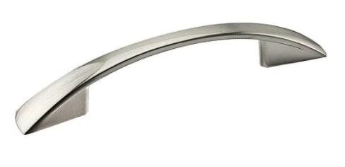 Photo 1 of 3 in. (76 mm) Center-to-Center Brushed Nickel Contemporary Drawer Pull- 3 pc 
