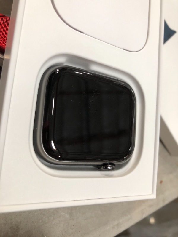 Photo 5 of brand new!!**
Apple Watch Series 7 GPS + Cellular, 45mm Graphite Stainless Steel Case with Abyss Blue Sport Band - Regular
(Item was Open to Verify Contents and Serial Number)
