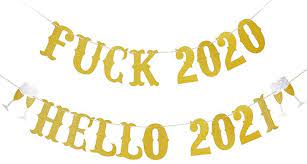 Photo 1 of  Banner Gold Glitter 2020 Farewell Banner Cheers to 2021 AND THREE BOXES OF  sentonni 24 Pack Artificial Christmas Picks Assorted?Red Berry Picks Stems and Spray swith Pinecones Holly Leaves for Tree Decorations Crafts Wedding Holiday Season 