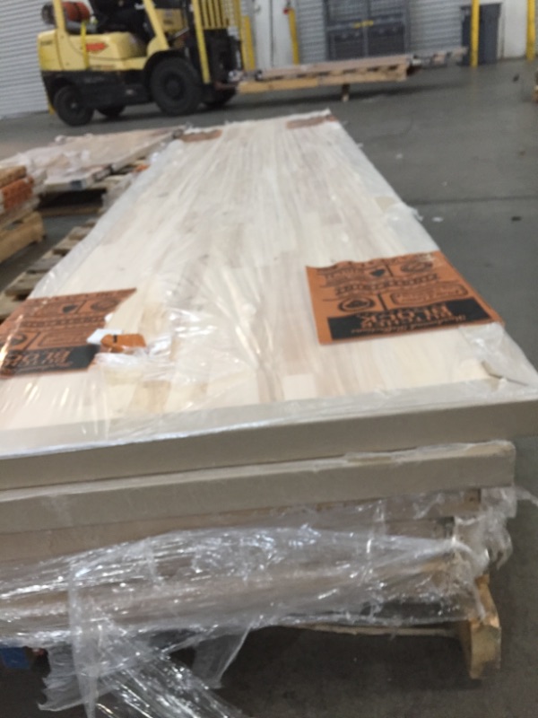 Photo 4 of ****SOLD AS WHOLE PALLET ONLY*** NO RETURNS*** NO REFUNDS**MINOR DAMAGE ***
HARDWOOD REFLECTIONS Unfinished Birch 8.17 Ft. L X 25 in. D X 1.5 in. T Butcher Block 
Countertop

