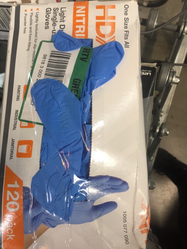 Photo 2 of HDX
120-CT Disposable Nitrile Gloves**PREVIOUSLY OPENED***