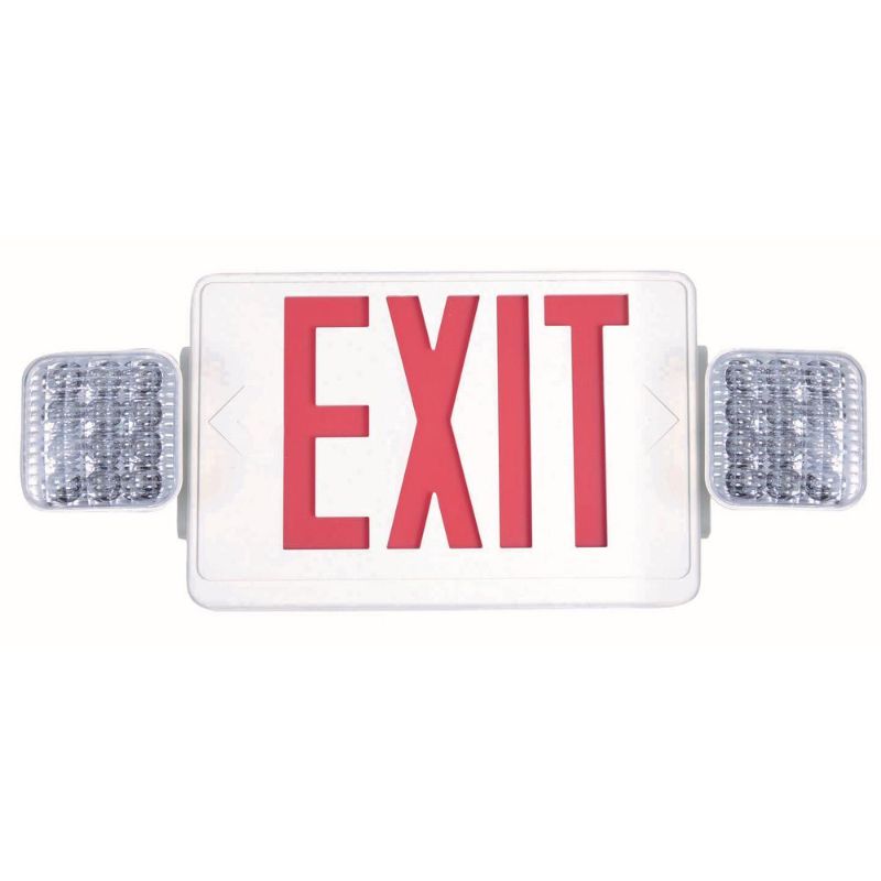 Photo 1 of Commercial Electric Combo 14-Watt Equivalent Integrated LED White Exit Sign and Emergency Light with Ni-Cad 9.6-Volt Battery
