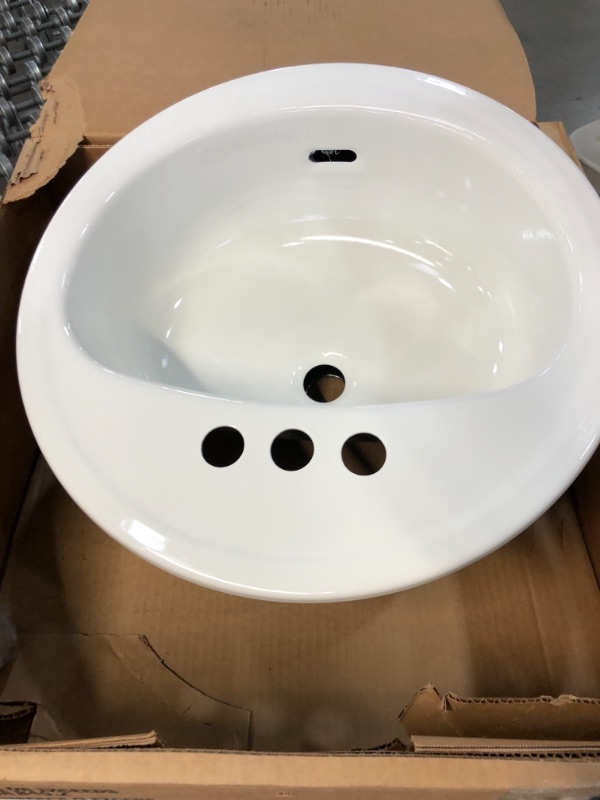 Photo 2 of 111000 Lavatory Sink Round Steel 19 in. White
