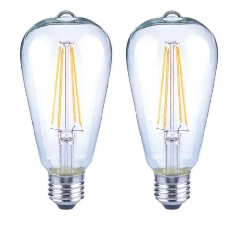 Photo 1 of 40-Watt Equivalent ST19 Dimmable Clear Glass Filament Vintage Edison LED Light Bulb Soft White (2-Pack)
4 boxes