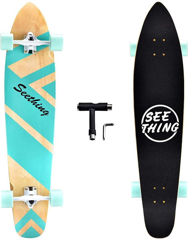 Photo 1 of 
seething 42 Inch Longboard Skateboard Complete Cruiser Pintail,The Original Artisan Maple Skateboard Cruiser Pintail for Cruising, Carving, Free-Style and...
Color:Green