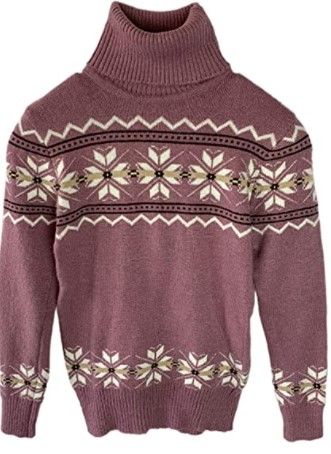 Photo 1 of Womens Sweater Turtleneck Cable Knit Long Sleeves Snowflake Pullover Sweaters
small