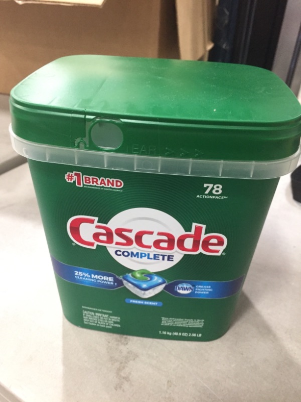 Photo 2 of Cascade Complete ActionPacs Dishwasher Detergent, Fresh Scent, 78 count