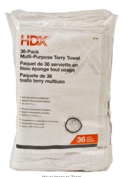 Photo 1 of 14 in. x 17 in. Multi-Purpose Terry Cloth (36-Pack)
