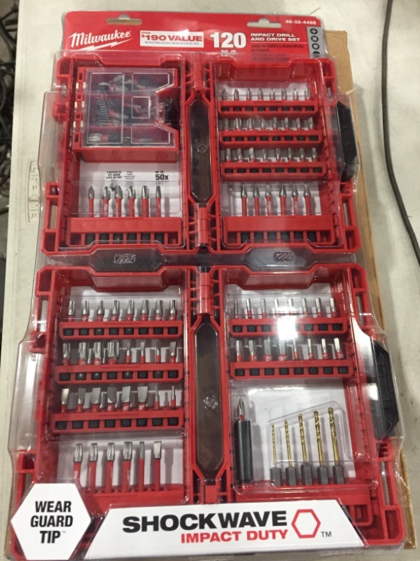 Photo 2 of Milwaukee
SHOCKWAVE Impact Duty Alloy Steel Drill and Screw Driver Bit Set (120-Piece)