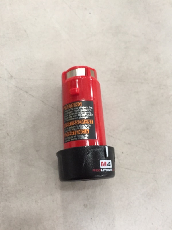 Photo 1 of Milwaukee
M4 4-Volt Lithium-Ion 2.0Ah Battery
