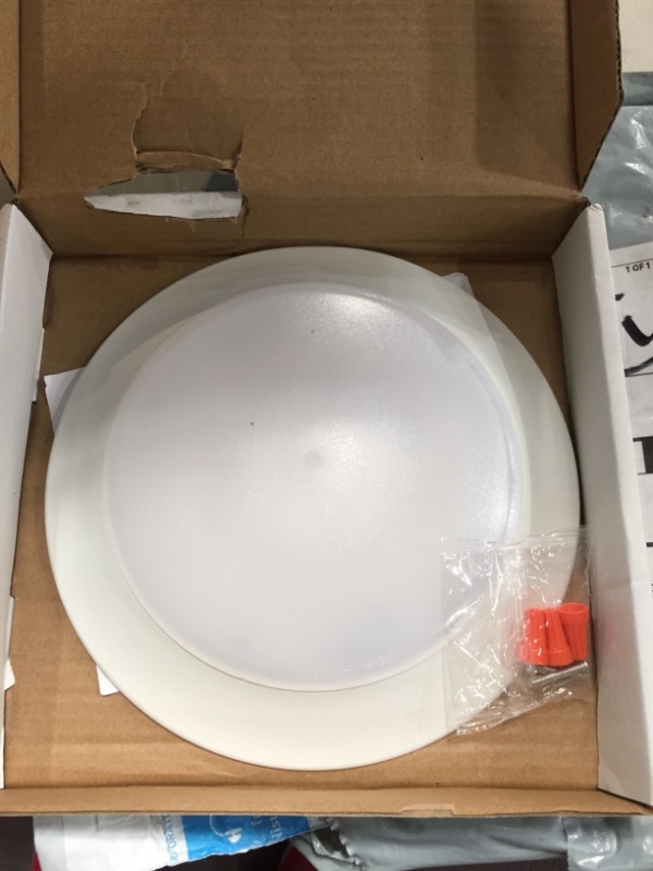 Photo 2 of 
AMAX LIGHTING
Round Disk Light Length 9 in. White Round Fixture 3000K Warm White New Construction Recessed Integrated Led Trim Kit