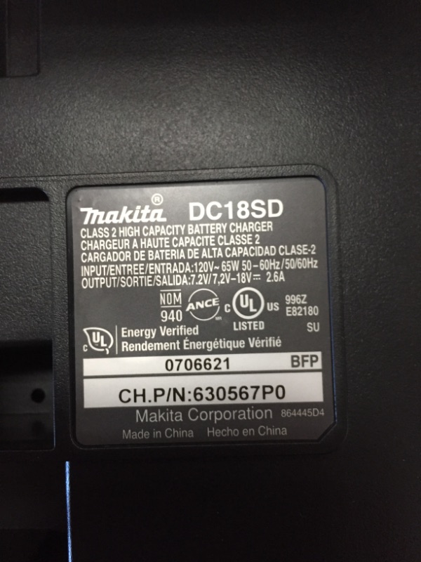 Photo 2 of Makita DC18SD Battery Charger for Li-Ion Batteries
