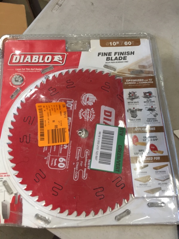 Photo 2 of DIABLO
10 in. x 60-Tooth Fine Finish Circular Saw Blade