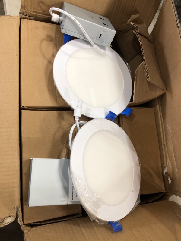 Photo 2 of 6" Ultra-Thin Led Recessed Lights 3000K Daylight Dimmable Ceiling Light Downlight with Junction Box 12.5W 850 lm ETL and 12 Pack
