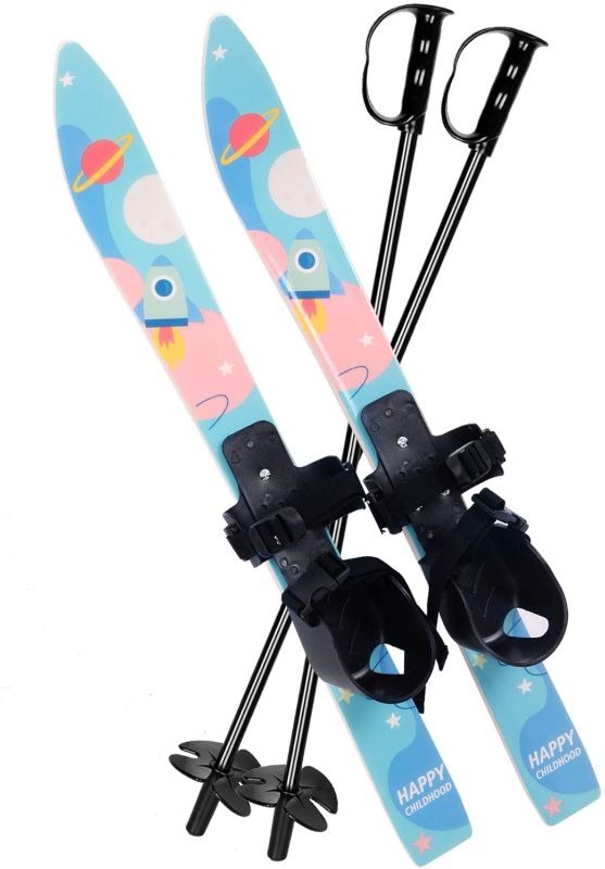 Photo 1 of I-Sport ABS Plastic Kids Beginner Ski Sets Snow Skis and Poles with Universal Bindings for Age 2-5
