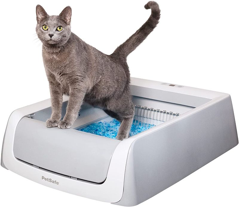 Photo 1 of **USED, MISSING BOTTOM PARTS**
PetSafe ScoopFree Self Cleaning Cat Litter Box Systems - No More Scooping - 2nd Generation or Smart WiFi Connected, iOS/Android App with Health Counter - Automatic Cat Litter Box, Crystal Cat Litter
