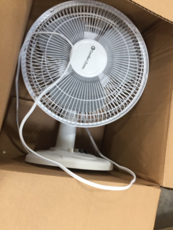 Photo 2 of **DOES NOT TURN ON**
Comfort Zone Quiet Operation Desk Fan (White), 
