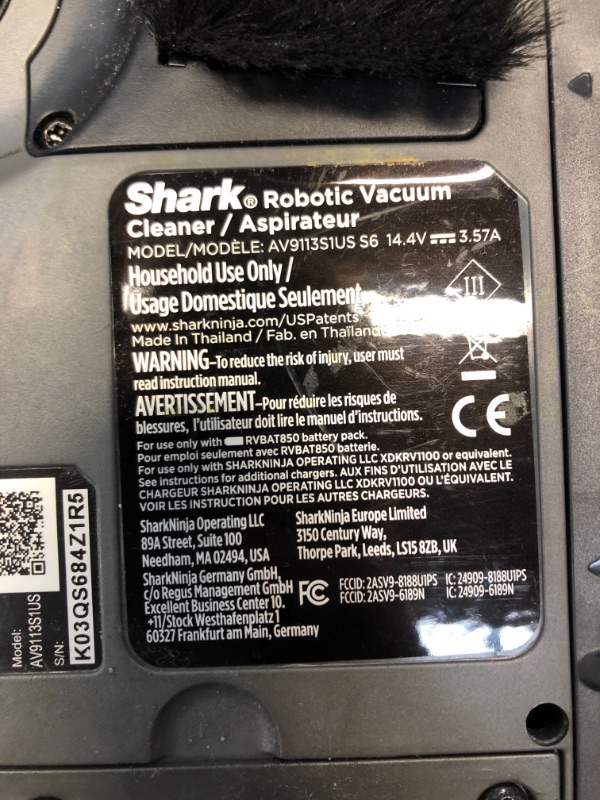 Photo 3 of Shark AV911S EZ Robot Vacuum with Self-Empty Base, Bagless, Row-by-Row Cleaning, Perfect for Pet Hair, Compatible with Alexa, Wi-Fi, Gray
